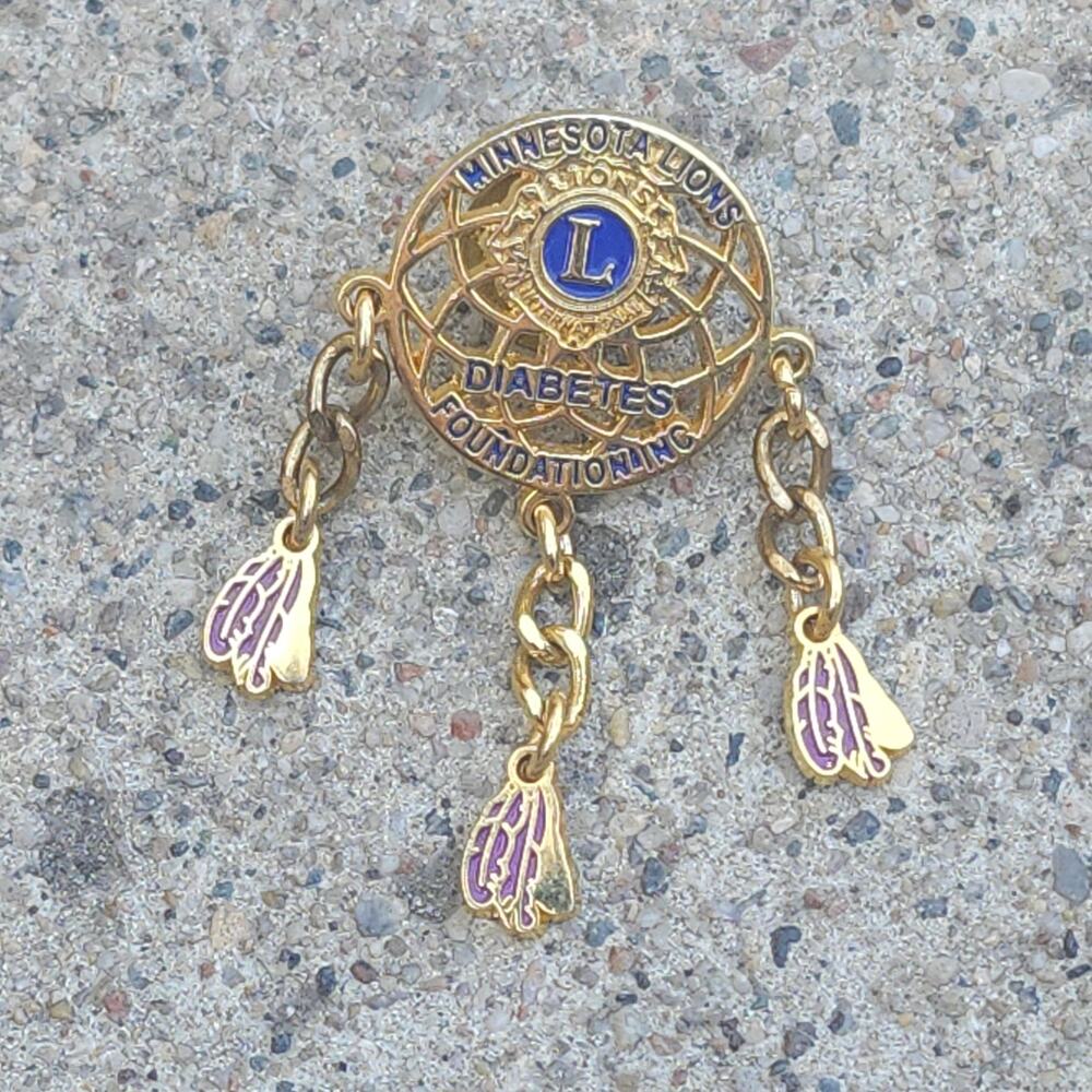 Minnesota Lions Club Diabetes Foundation Dreamcatcher Dangle Enamel Lapel Pin